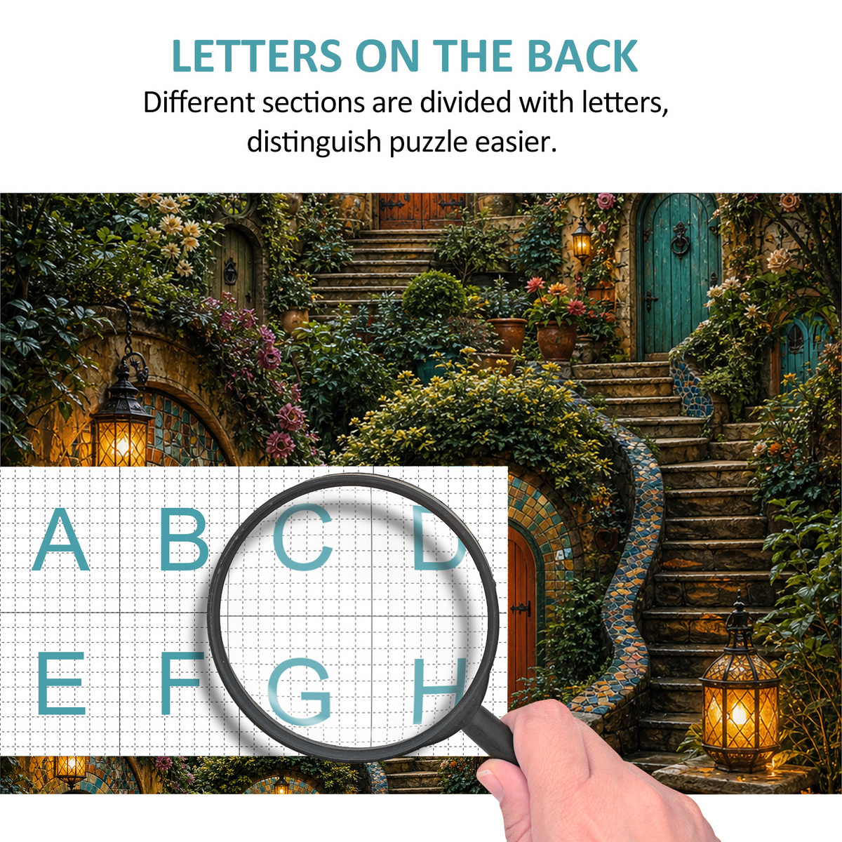 Rainwashed Secret Garden Doors Portrait Puzzle - puzzle product view