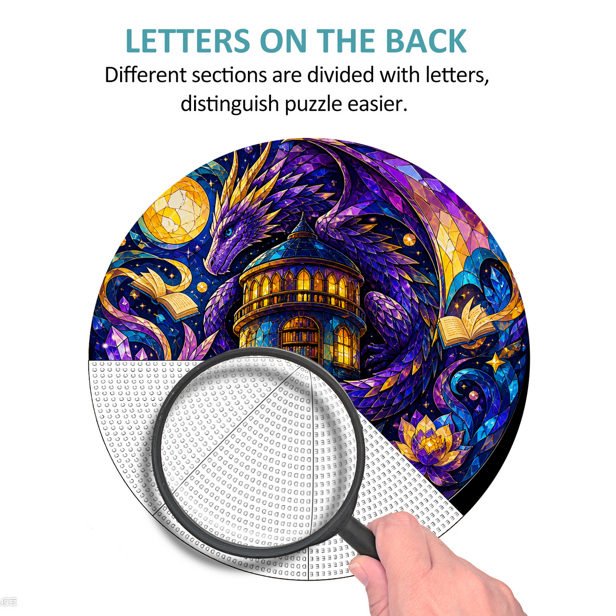 Velvet Dragon Library Moon Round Puzzle - puzzle product view