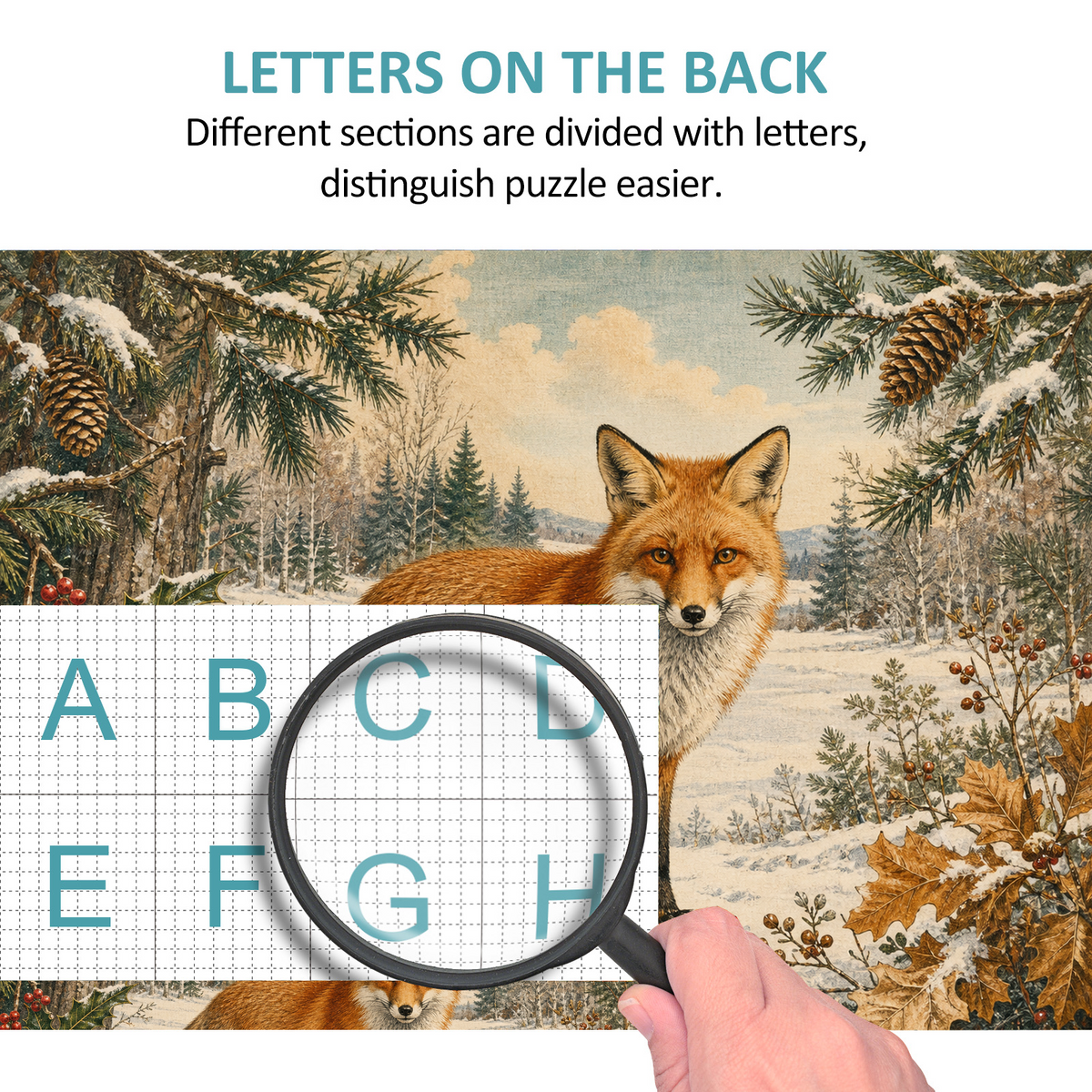 Vibrant Red Fox Landscape Puzzle - puzzle product view