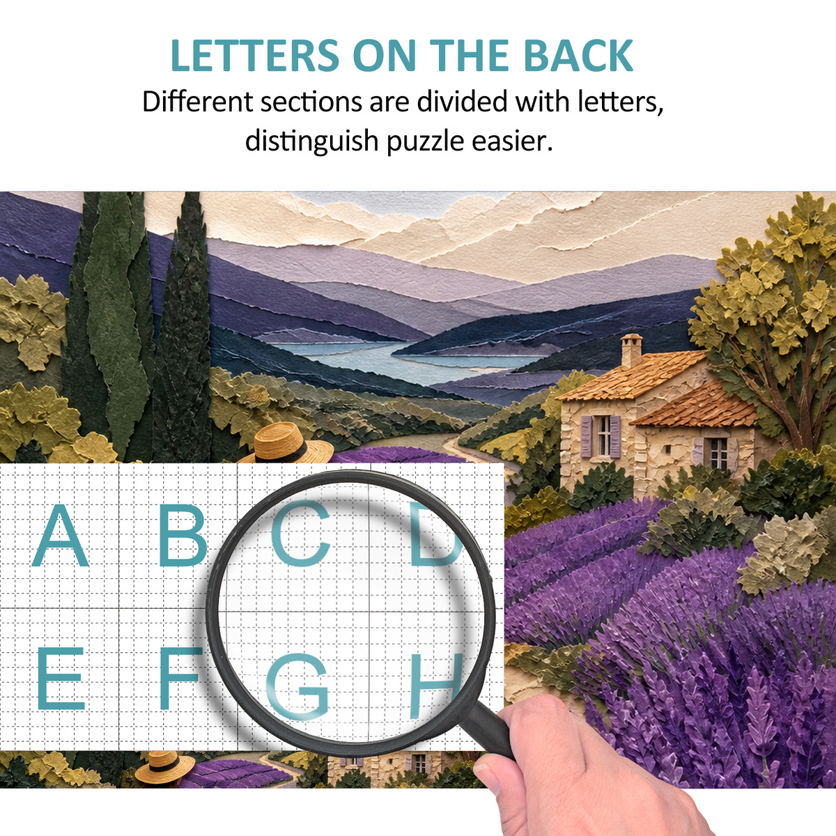 Rain-Washed Lavender Hills Portrait Puzzle - puzzle product view