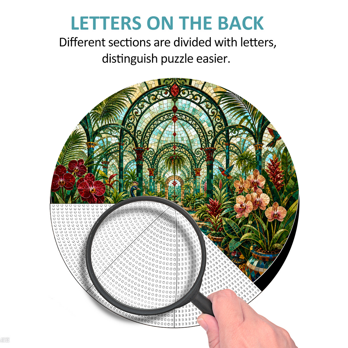 Emerald Botanical Greenhouse Maze Round Puzzle - puzzle product view