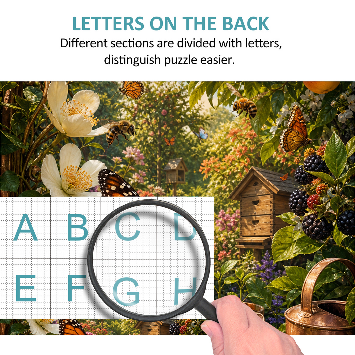 Hidden Garden Pollinator Story Portrait Puzzle - puzzle product view
