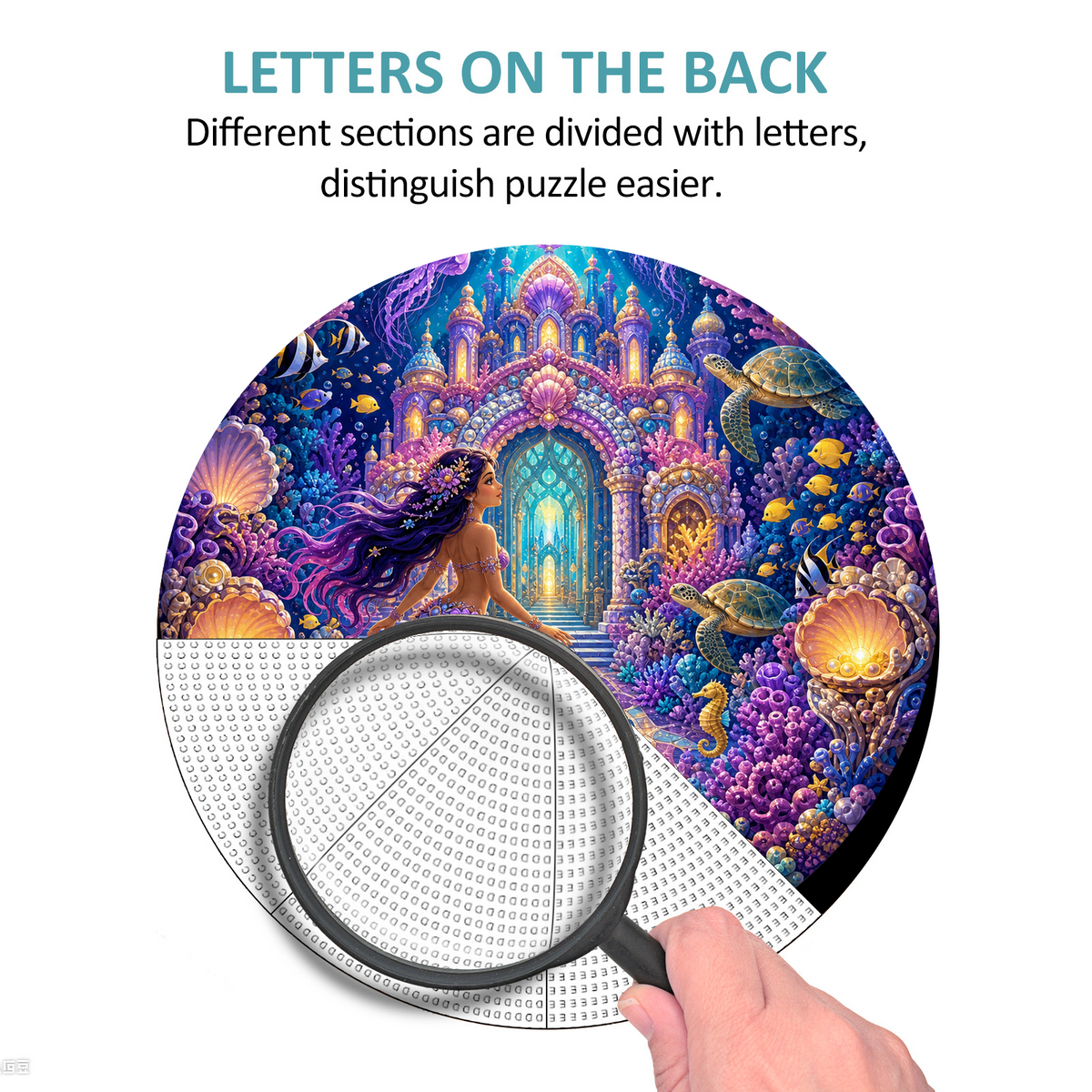Wildflower Mermaid Coral Palace Round Puzzle - puzzle product view