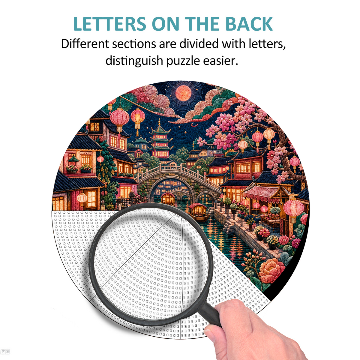 Dancing Canal Lantern Quarter Round Puzzle - puzzle product view