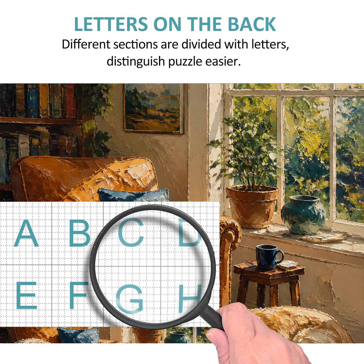 Sunlit Reading Nook Portrait Puzzle - puzzle product view