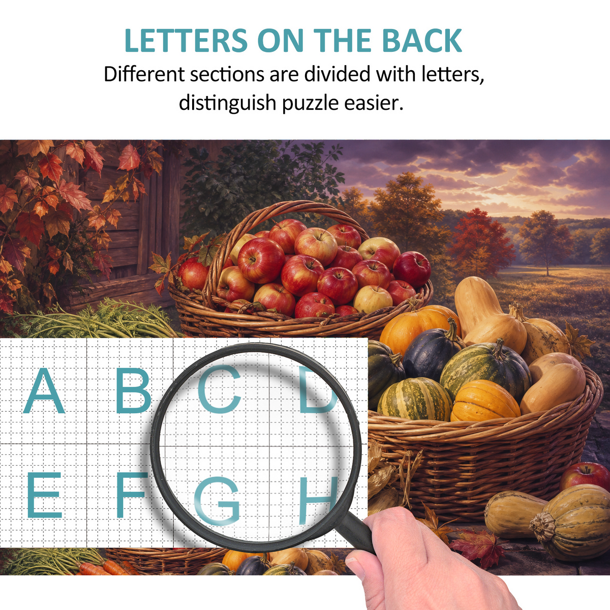 Golden Hour Farmers Market Baskets Botanical Lithograph Landscape - puzzle product view