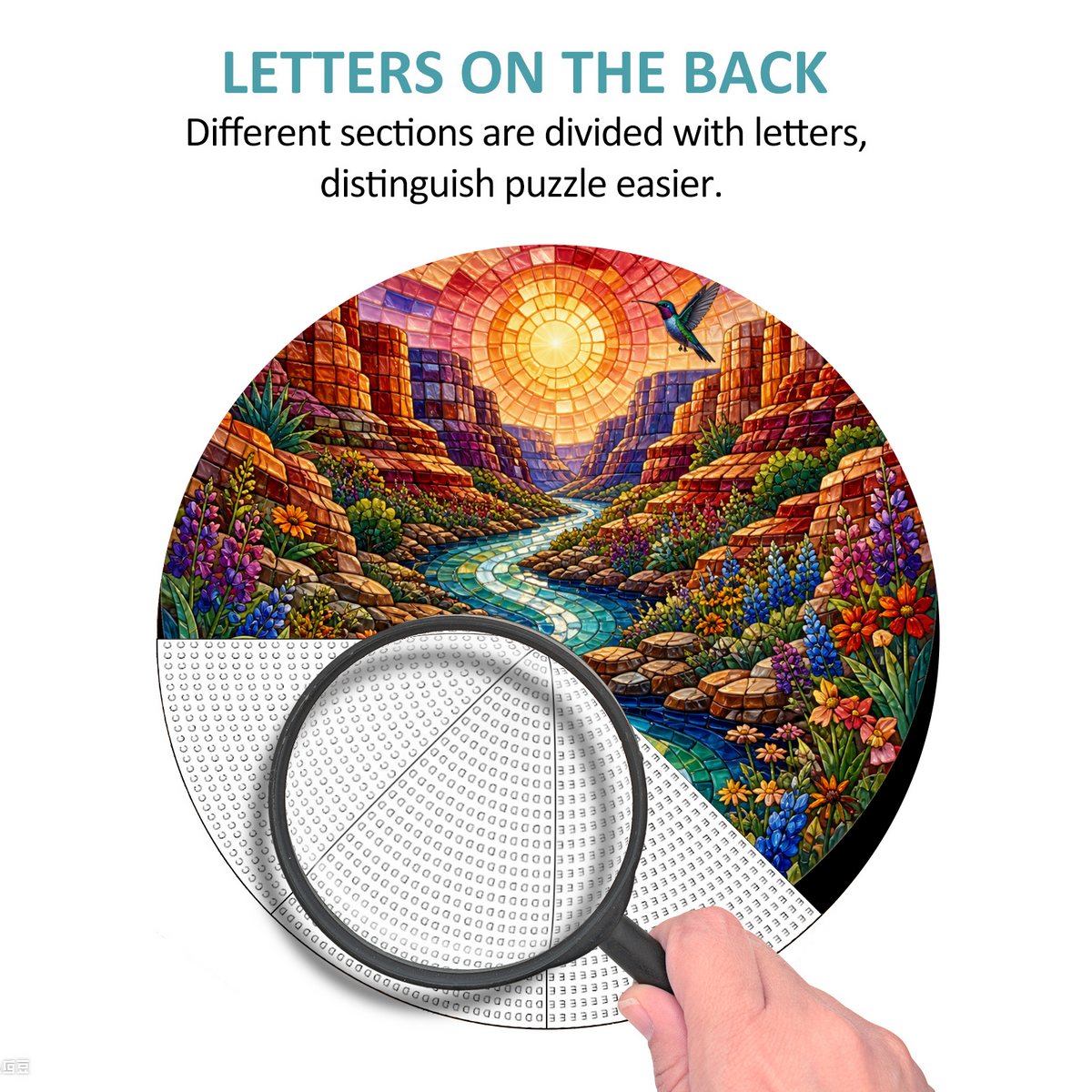 Honeyed Wildflower Canyon River Round Puzzle - puzzle product view