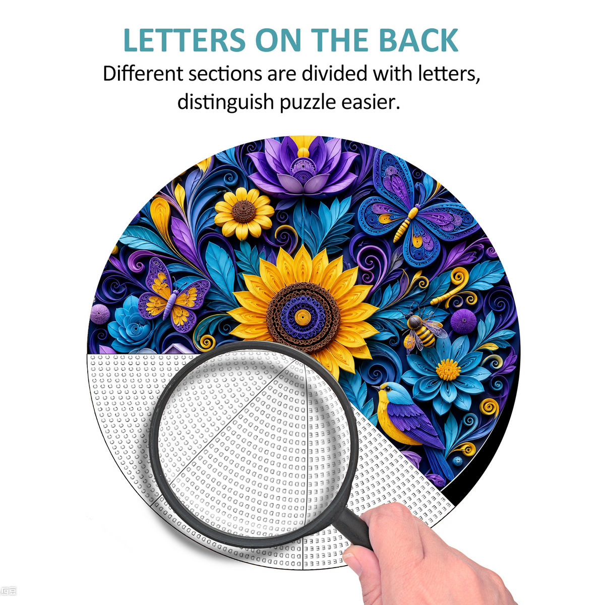 Velvet Paper Garden Symphony Round Puzzle - puzzle product view