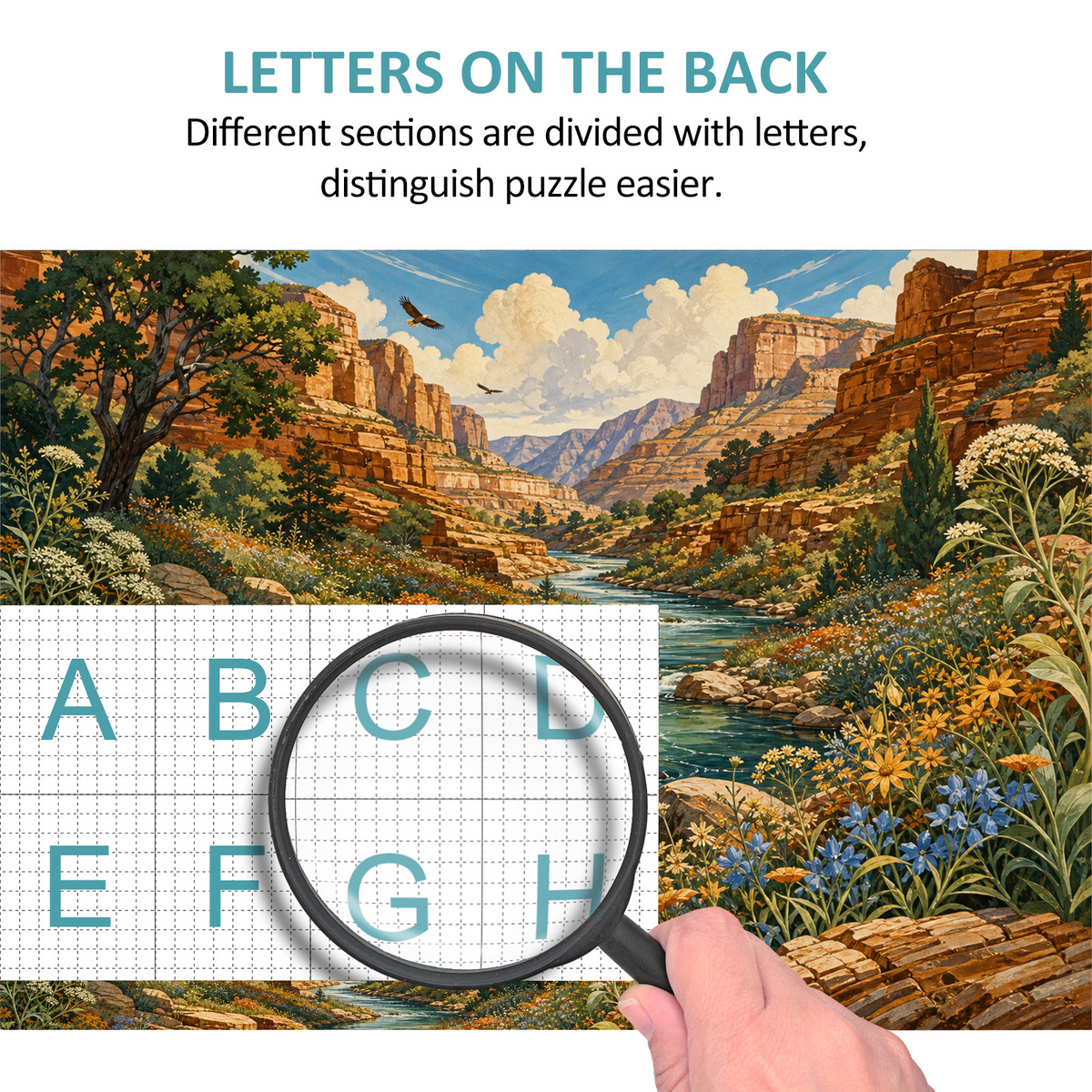 Amber Wildflower Canyon River Landscape Puzzle - puzzle product view