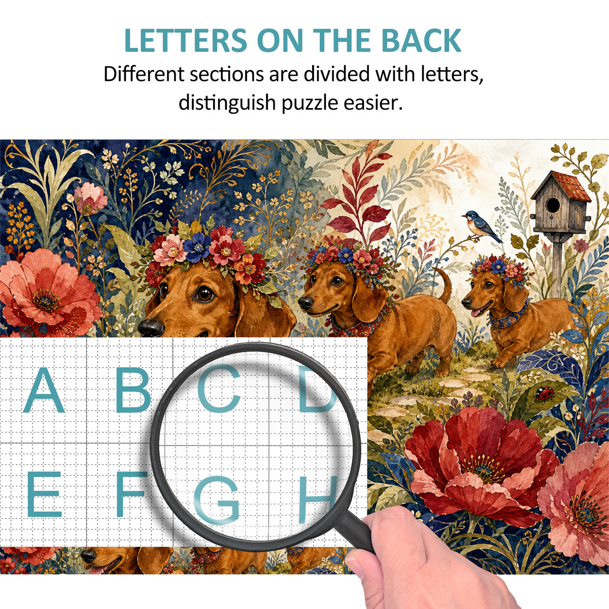 Amber Dachshund Flower Parade Landscape Puzzle - puzzle product view