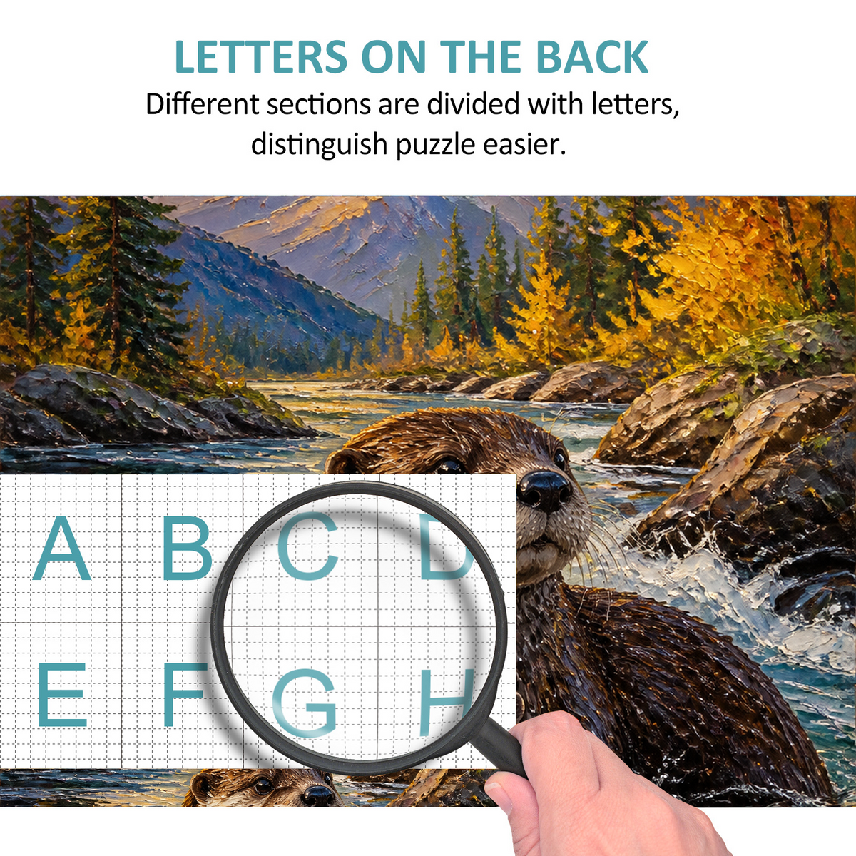 Luminous Otter Family Portrait Puzzle - puzzle product view