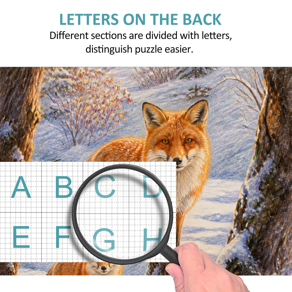 Sunlit Red Fox Portrait Puzzle - puzzle product view