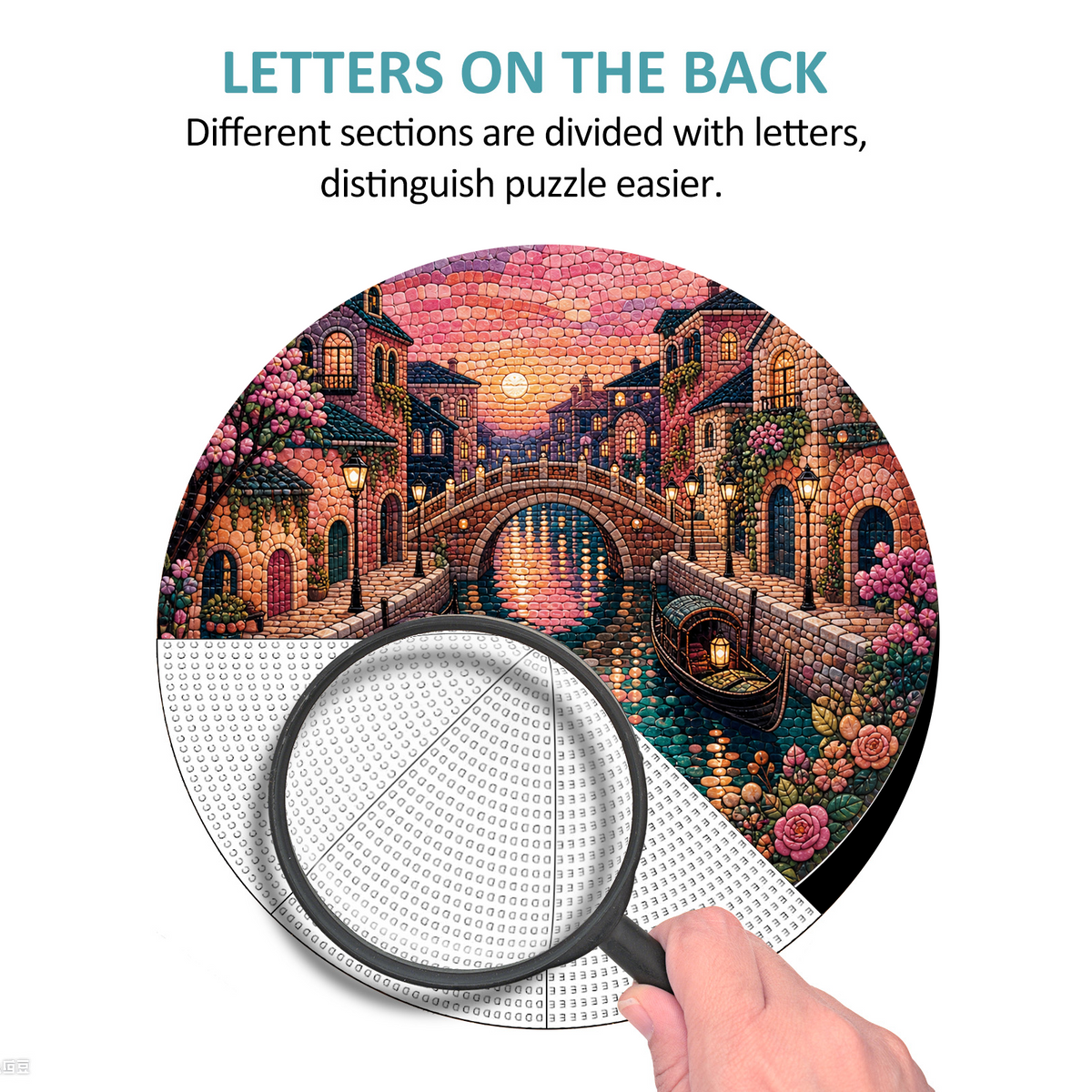 Whispering Canal Lantern Quarter Round Puzzle - puzzle product view
