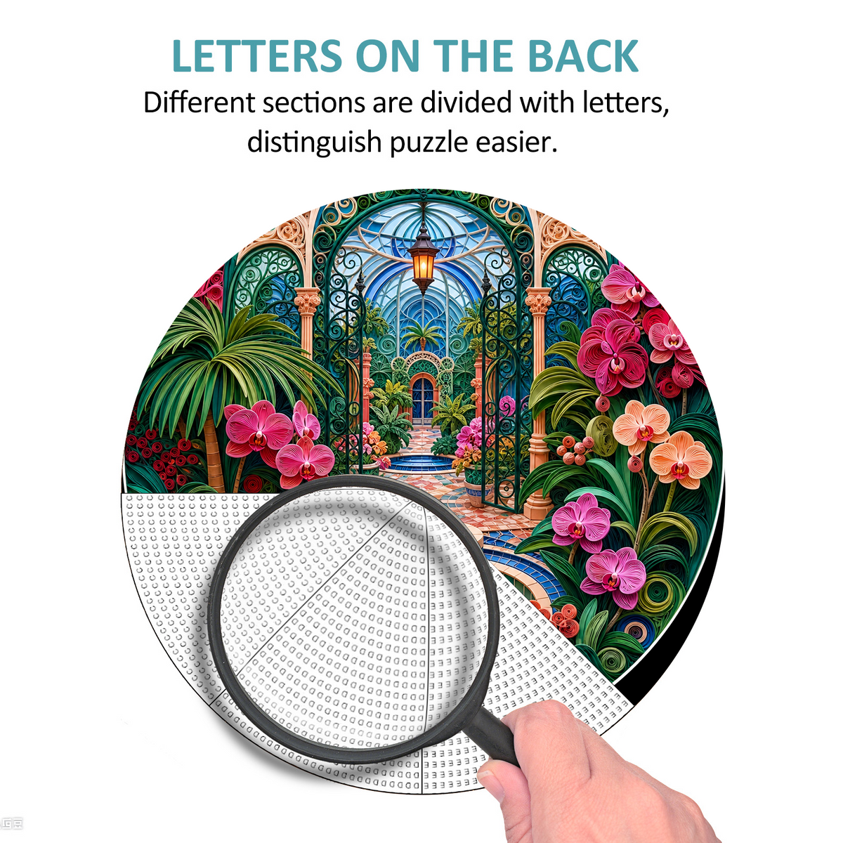 Twilight Botanical Greenhouse Maze Round Puzzle - puzzle product view