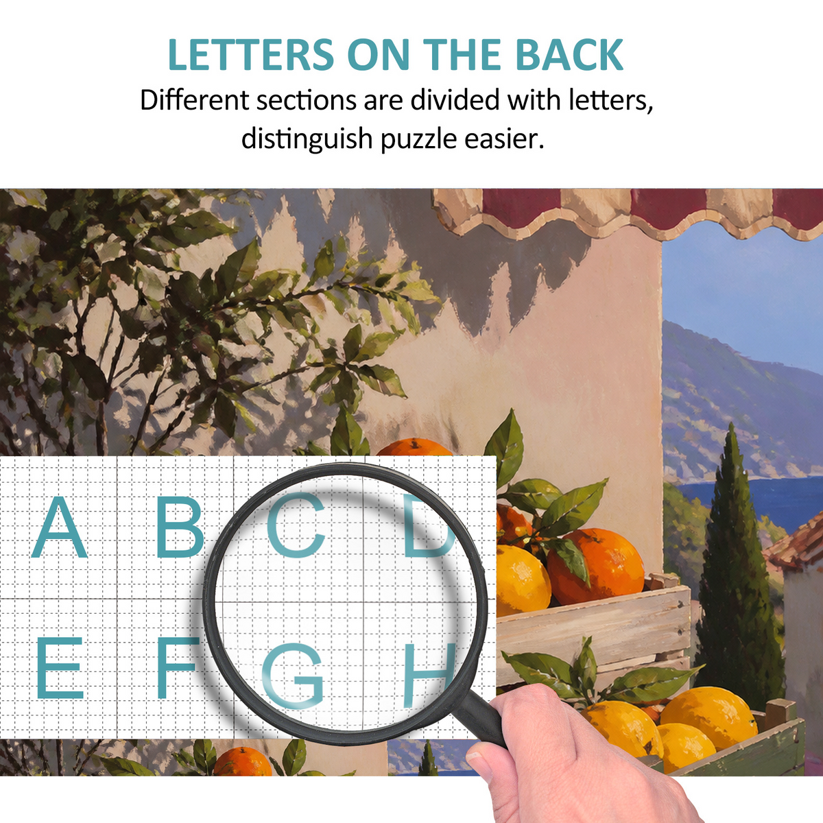 Sunlit Citrus Market Gouache Portrait Puzzle - puzzle product view