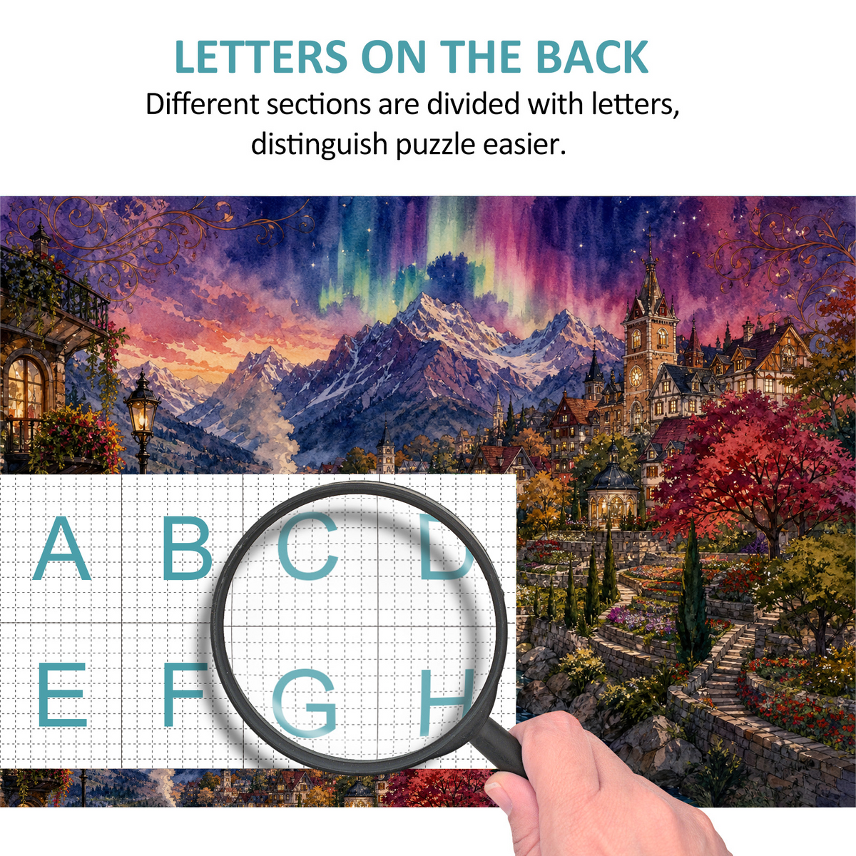 Aurora Mountain Railway Town Landscape Puzzle - puzzle product view