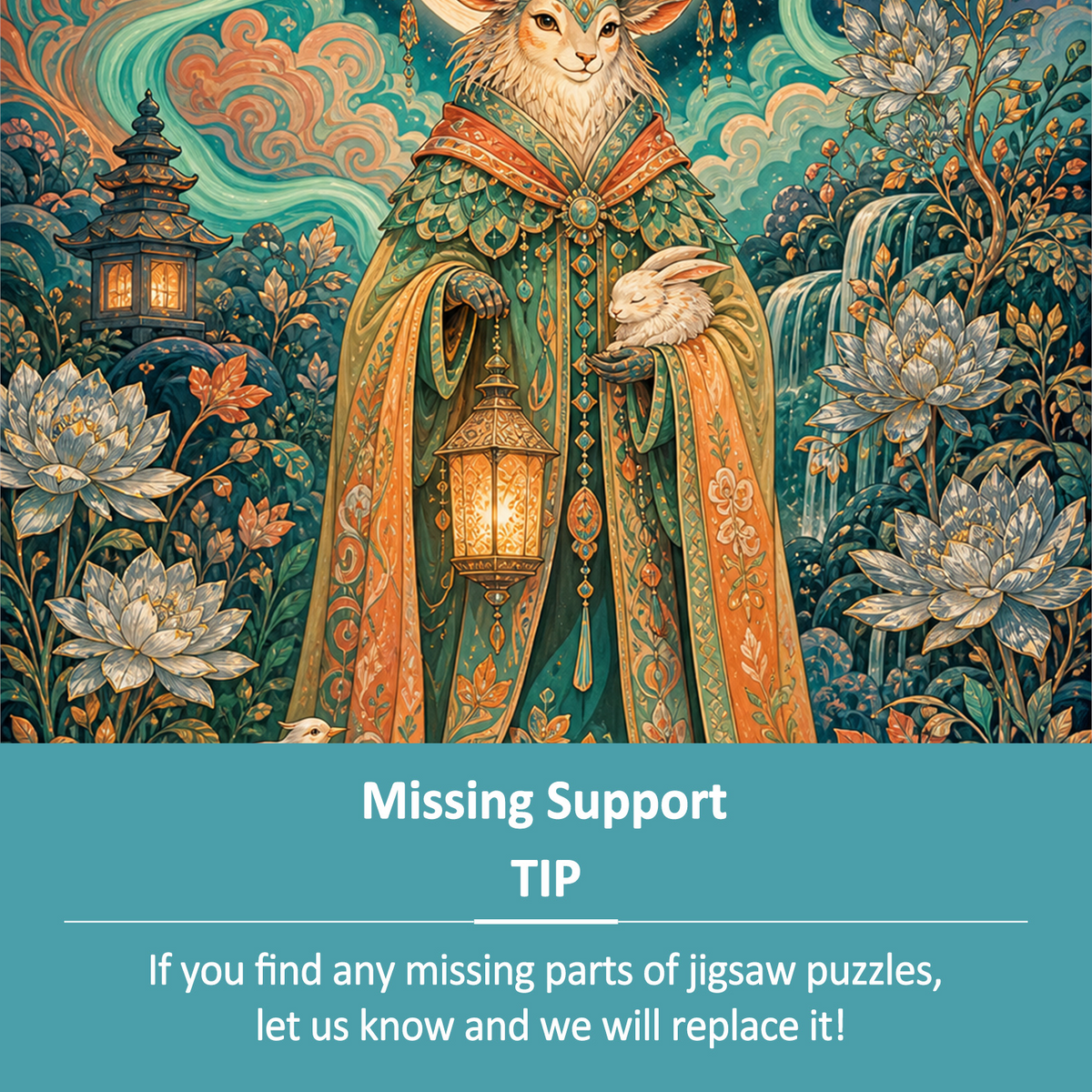 Aurora Moon Garden Guardian Portrait Puzzle - puzzle product view