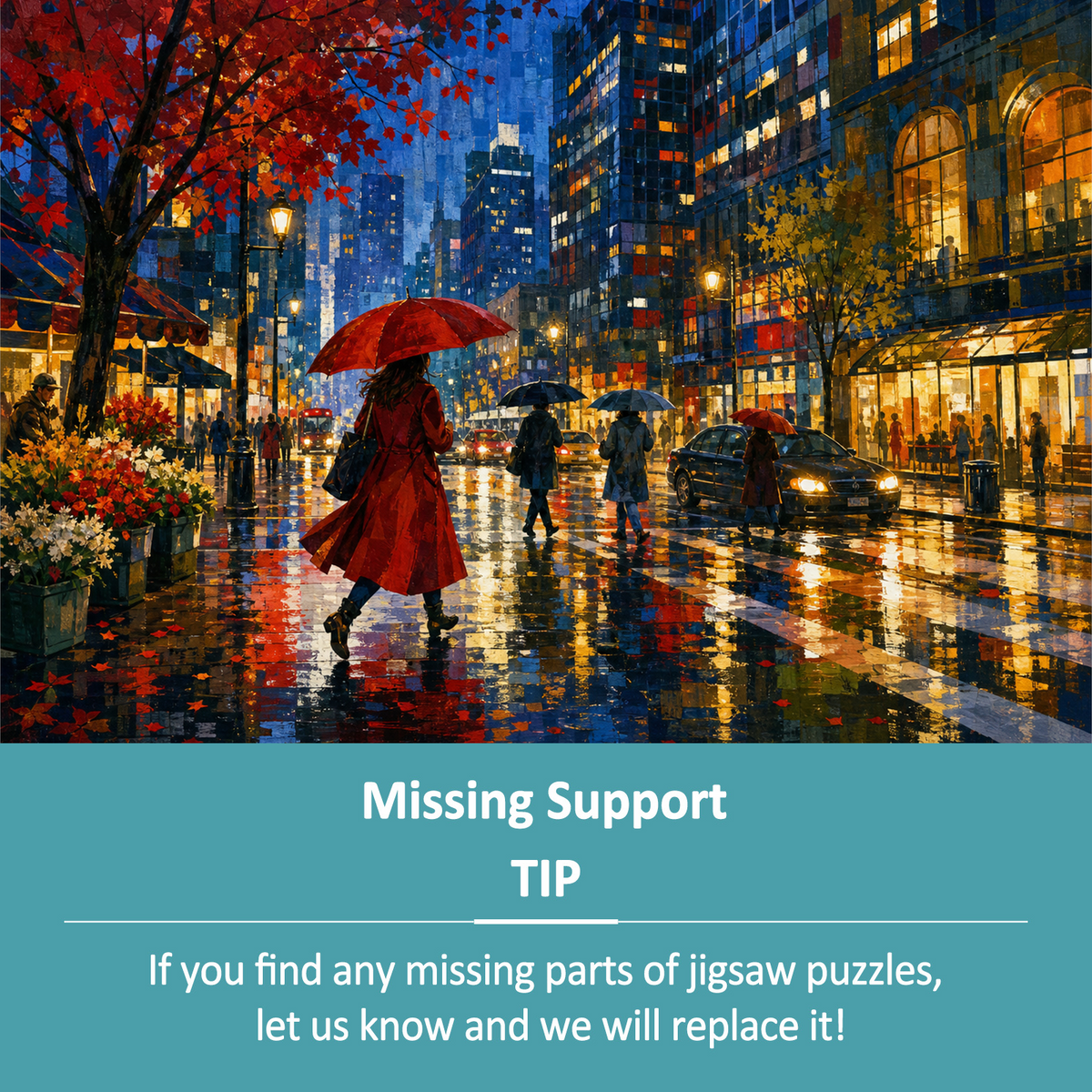 Luminous Rainy Metropolis Crossing Landscape Puzzle - puzzle product view