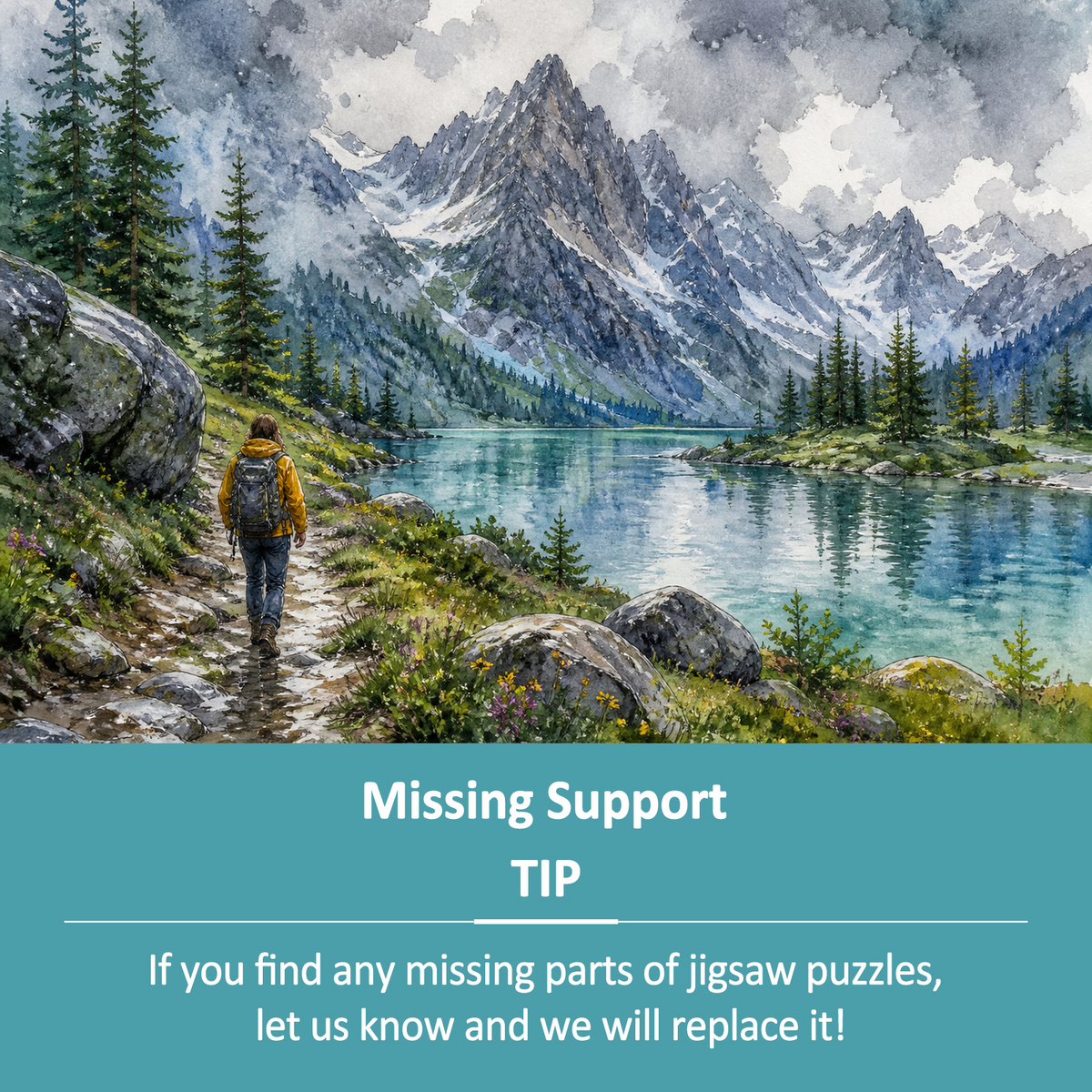 Rain-Washed Alpine Lake Landscape Puzzle - puzzle product view
