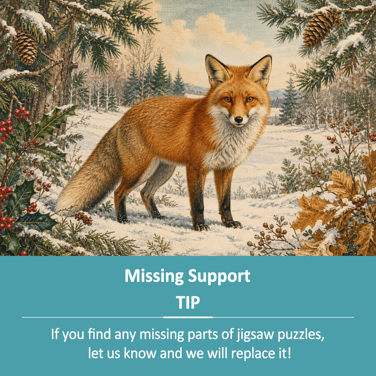 Vibrant Red Fox Landscape Puzzle - puzzle product view