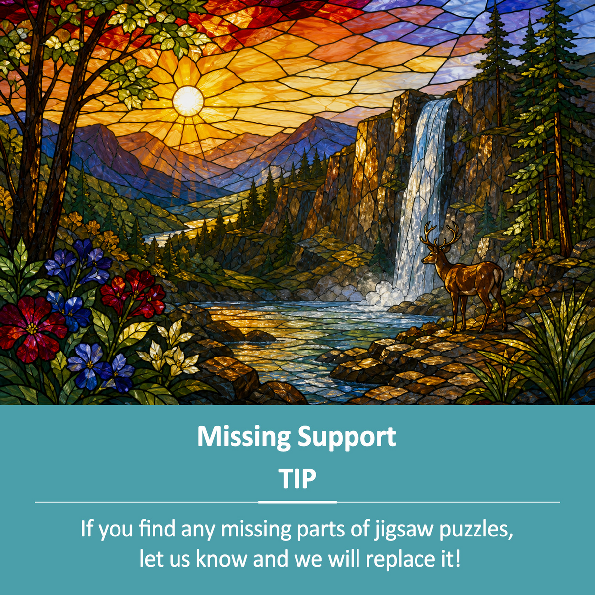 Golden-Hour Waterfall Gorge Landscape Puzzle - puzzle product view