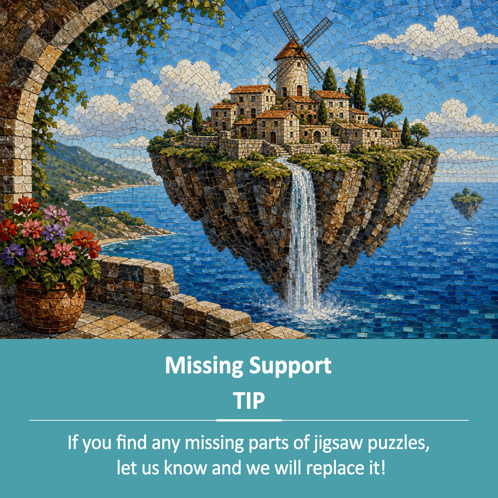 Quiet Floating Island Village Landscape Puzzle - puzzle product view