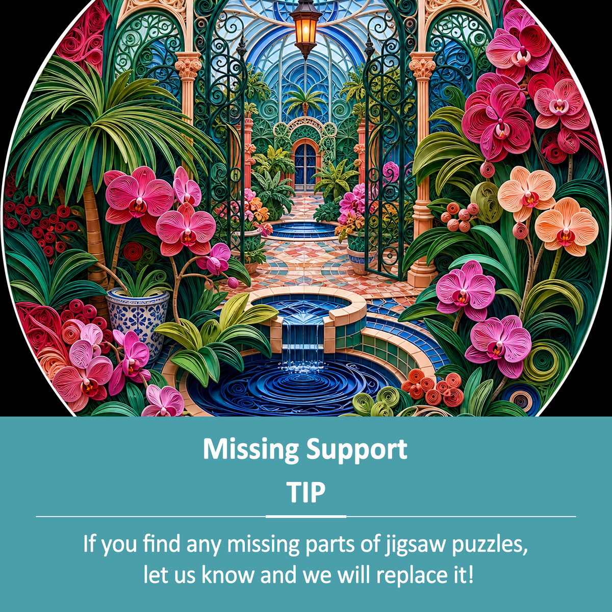 Twilight Botanical Greenhouse Maze Round Puzzle - puzzle product view