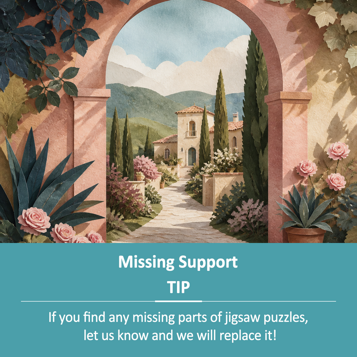 Quiet Paper Cut Garden Geometric Abstract Landscape Puzzle - puzzle product view