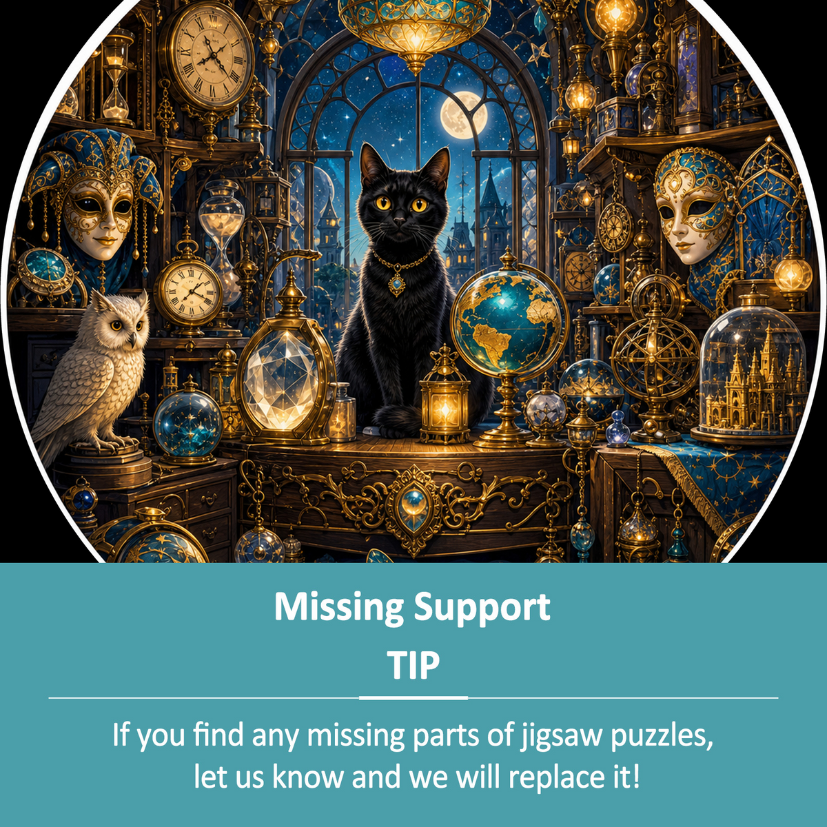 Golden Midnight Curiosity Shop Round Puzzle - puzzle product view