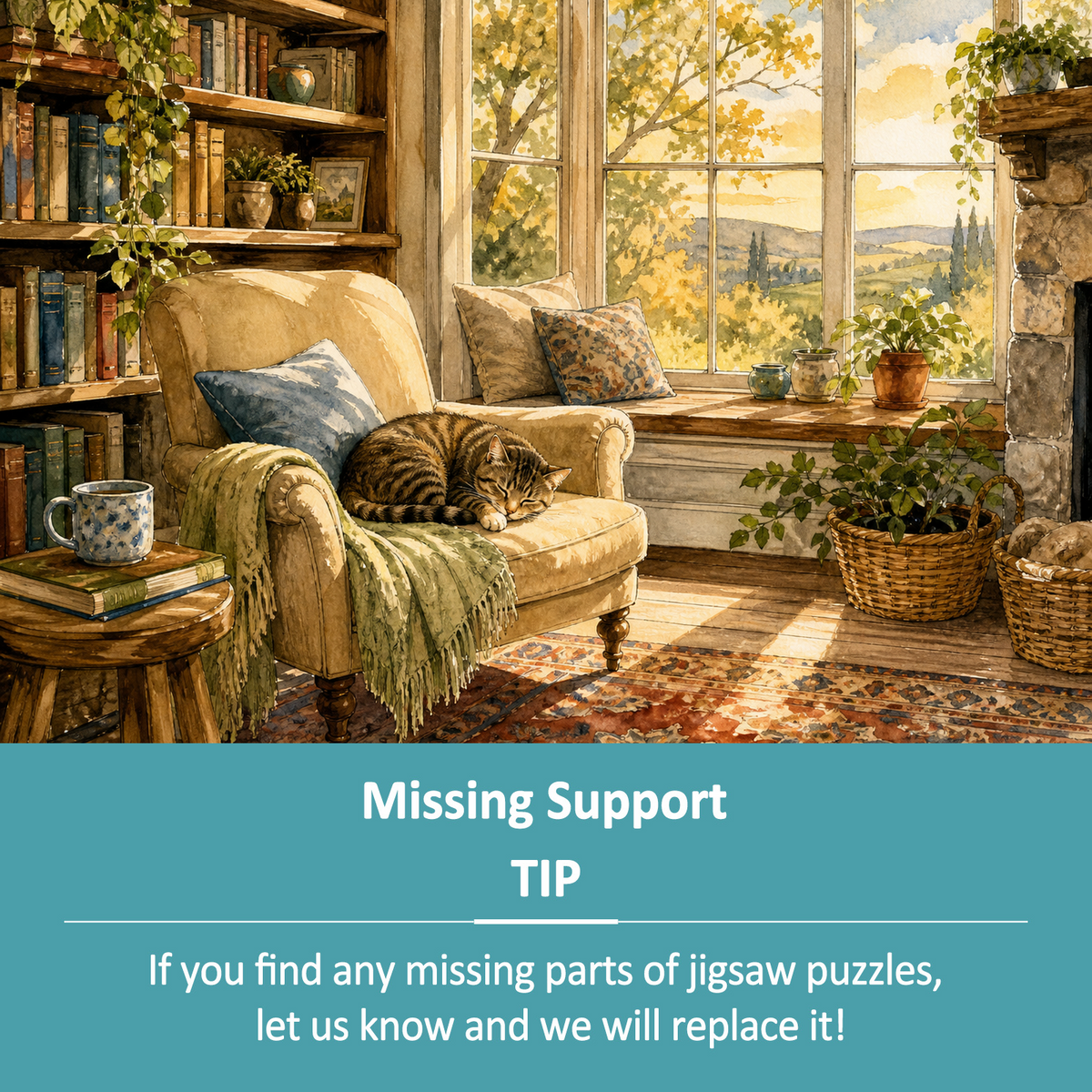 Golden-Hour Reading Nook Landscape Puzzle - puzzle product view