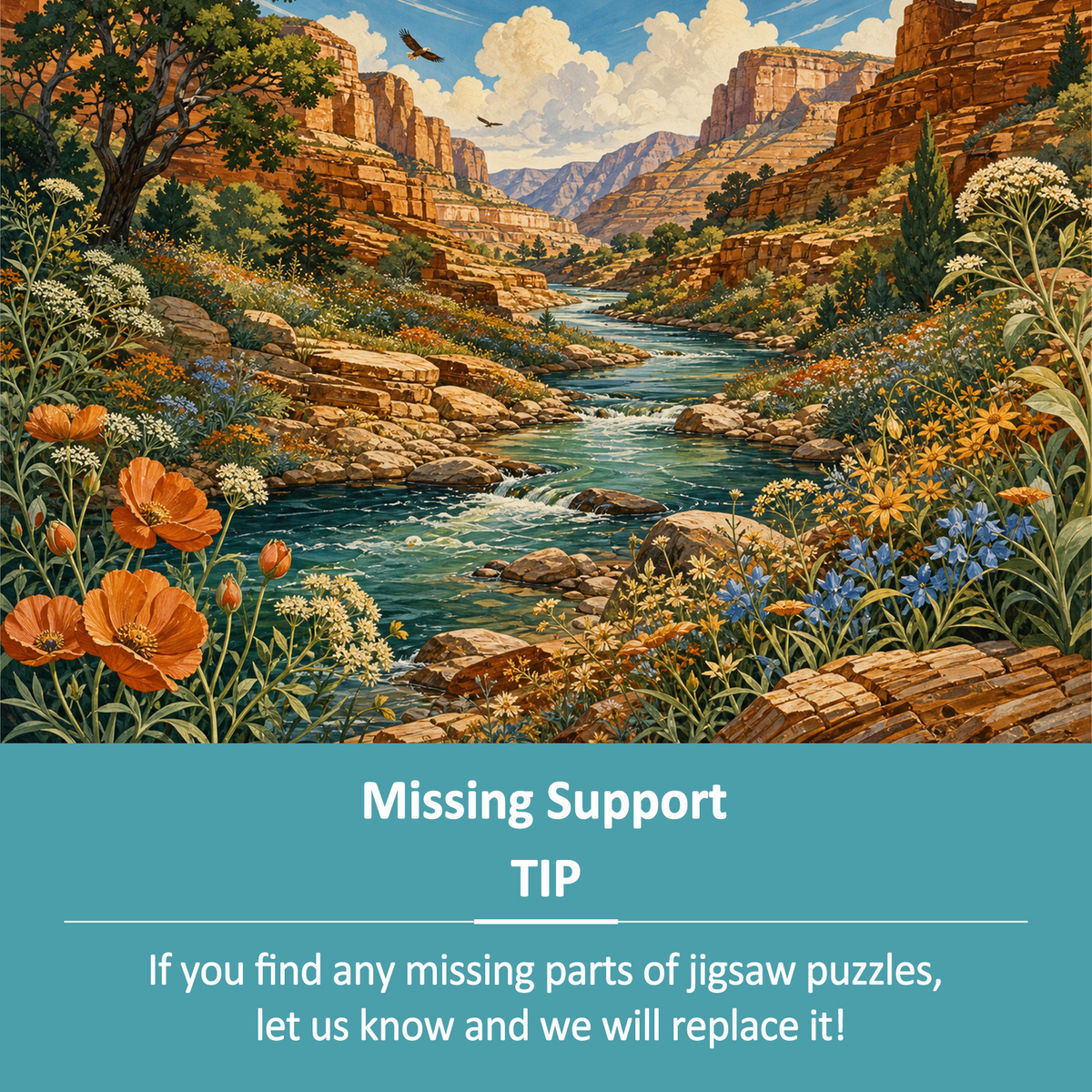 Amber Wildflower Canyon River Landscape Puzzle - puzzle product view