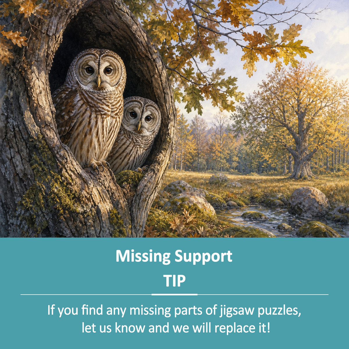 Luminous Owls Landscape Puzzle - puzzle product view