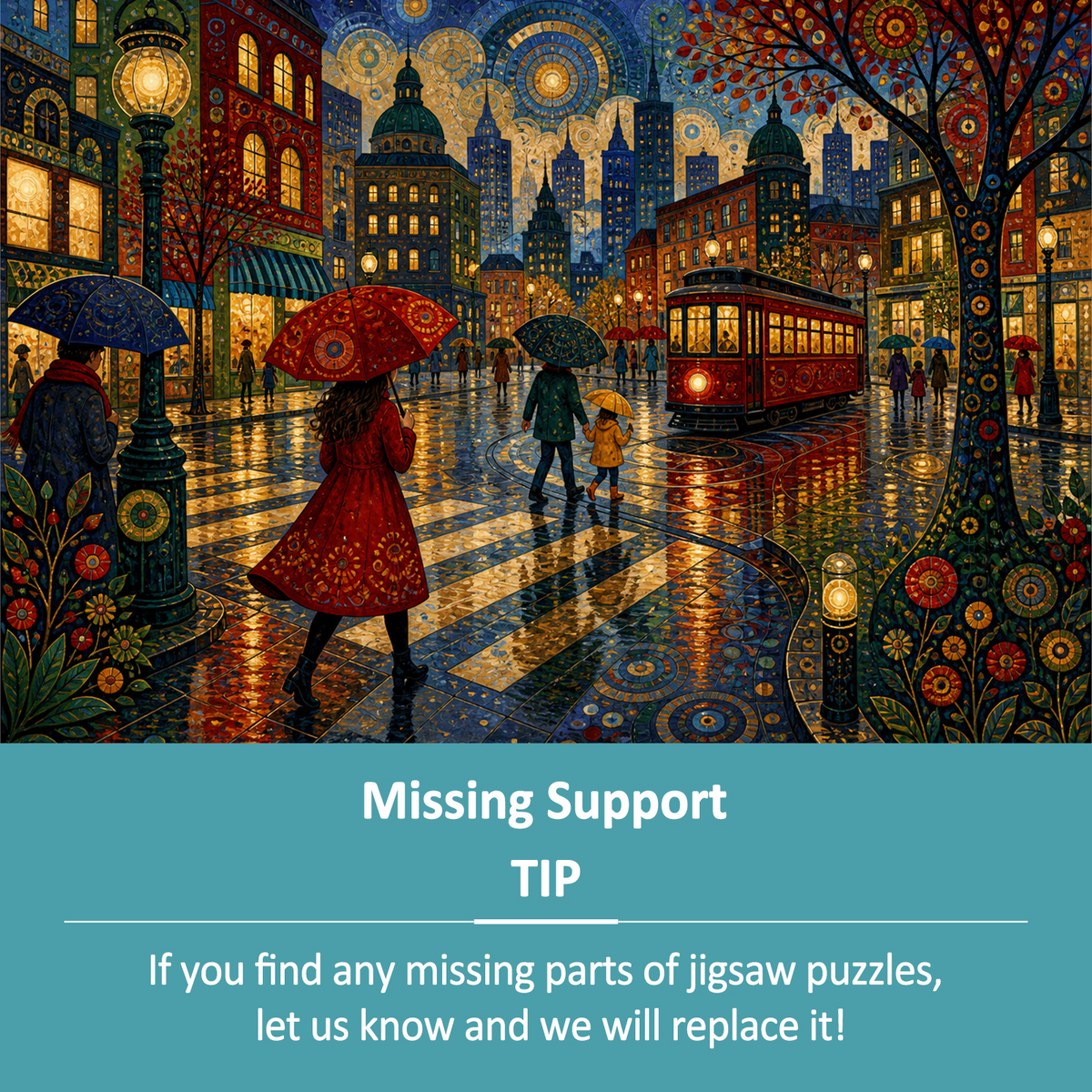 Enchanted Rainy Metropolis Crossing Landscape Puzzle - puzzle product view
