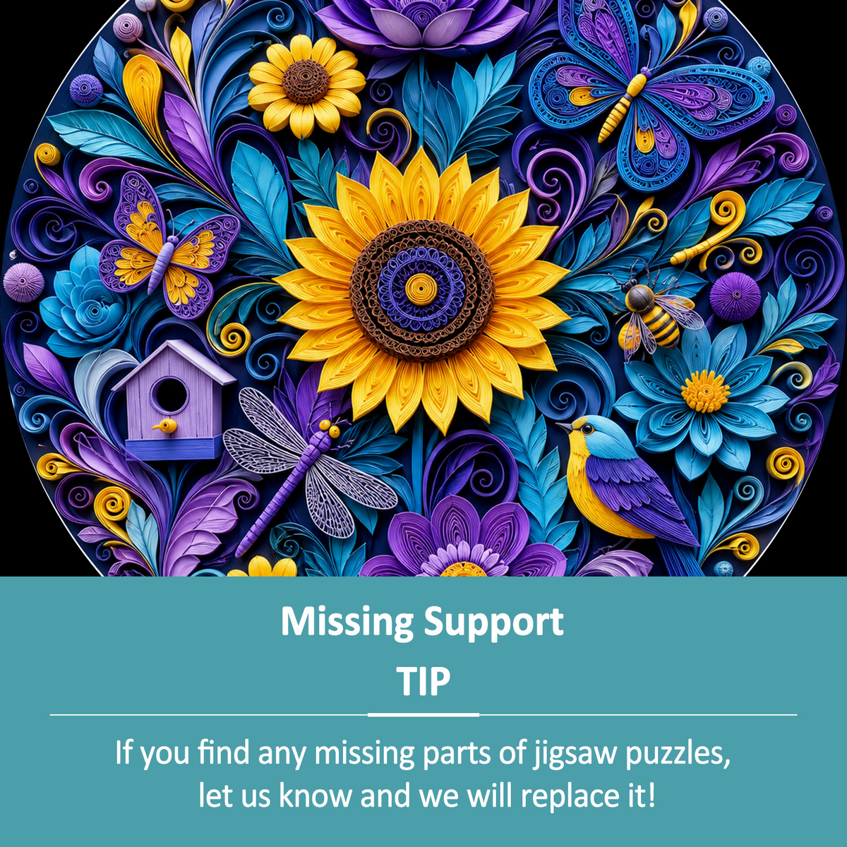 Velvet Paper Garden Symphony Round Puzzle - puzzle product view