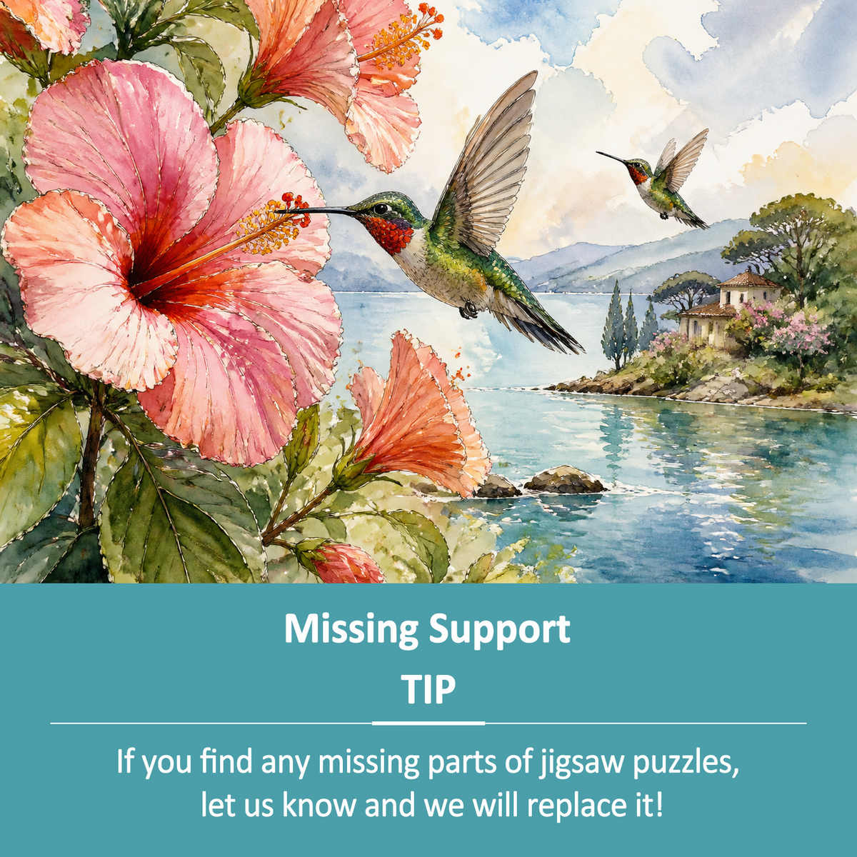 Sunlit Hummingbirds Landscape Puzzle - puzzle product view