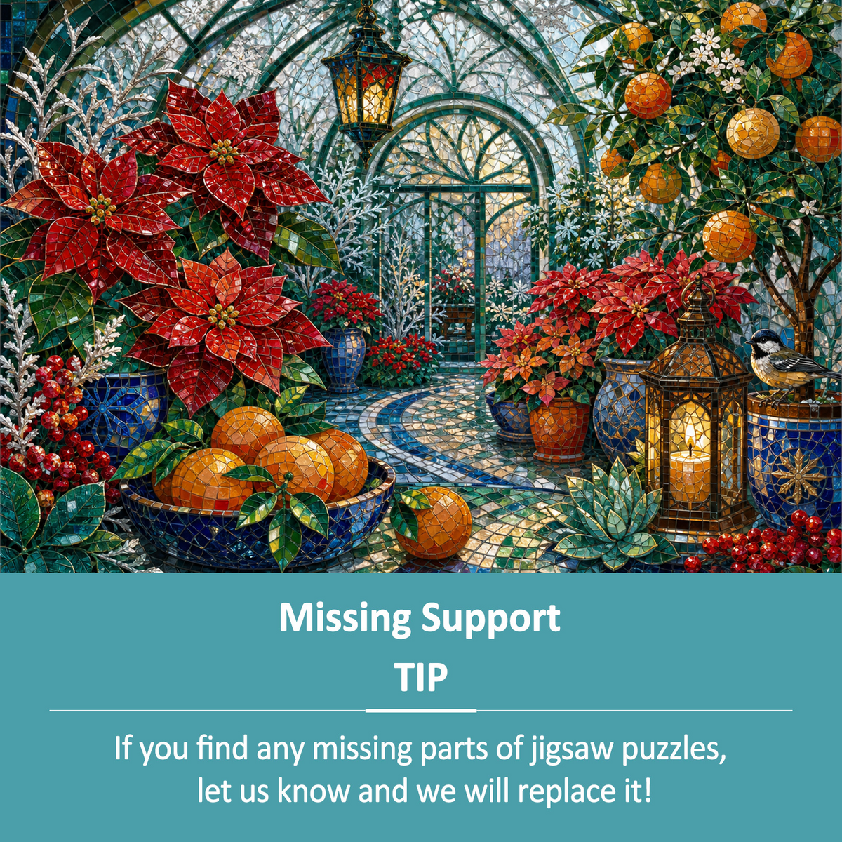 Emerald Frosted Greenhouse Landscape Puzzle - puzzle product view