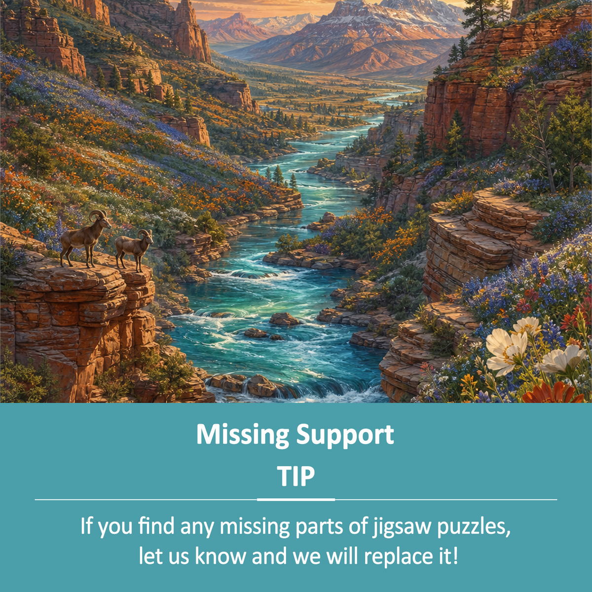 Aurora Wildflower Canyon River 260 Portrait Puzzle - puzzle product view