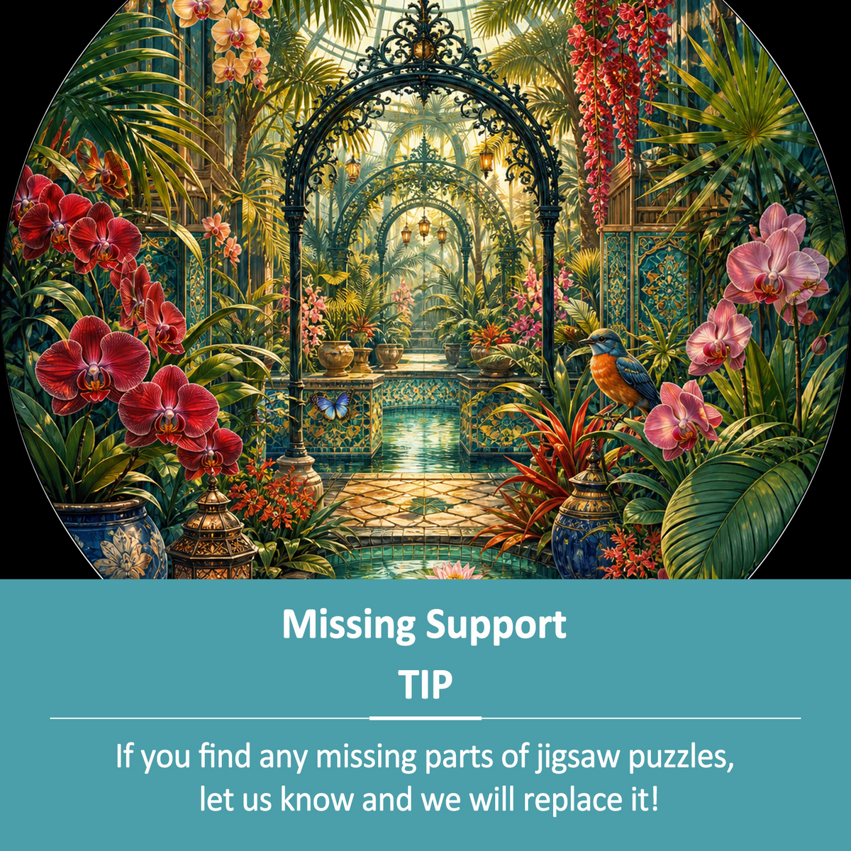 Velvet Botanical Greenhouse Maze Round Puzzle - puzzle product view