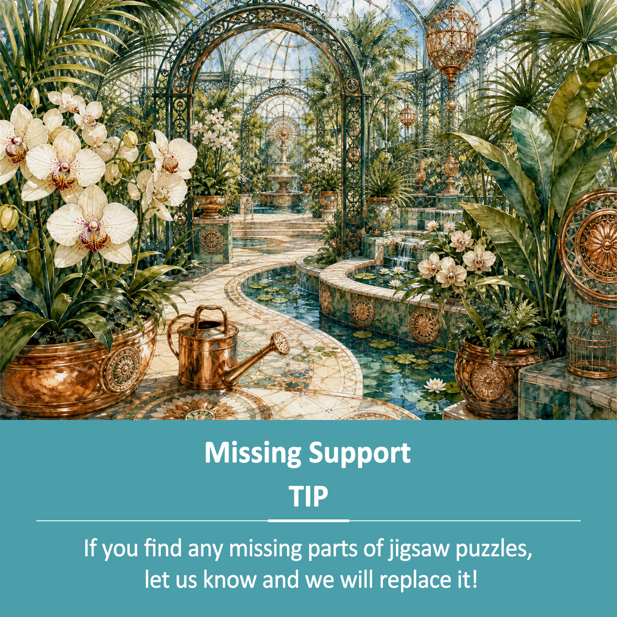 Silver Botanical Greenhouse Maze Landscape Puzzle - puzzle product view