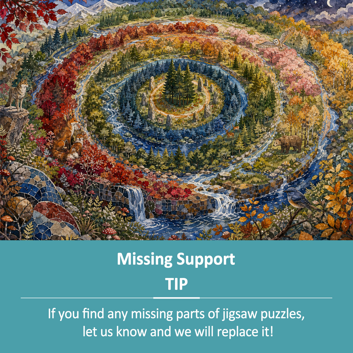 Secret Forest Ring Pattern Landscape Puzzle - puzzle product view