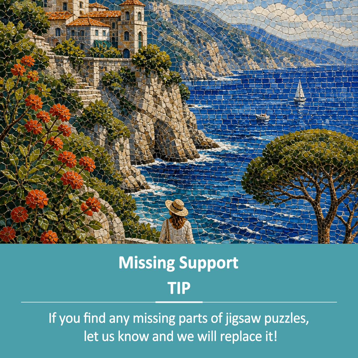 Luminous Coastal Cliffs Portrait Puzzle - puzzle product view