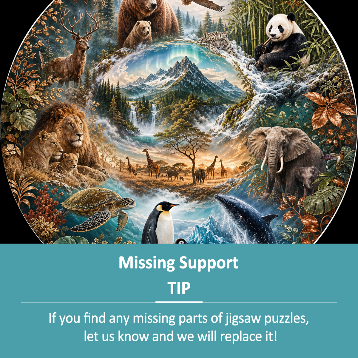 Misty Around the World Animals Round Puzzle - puzzle product view