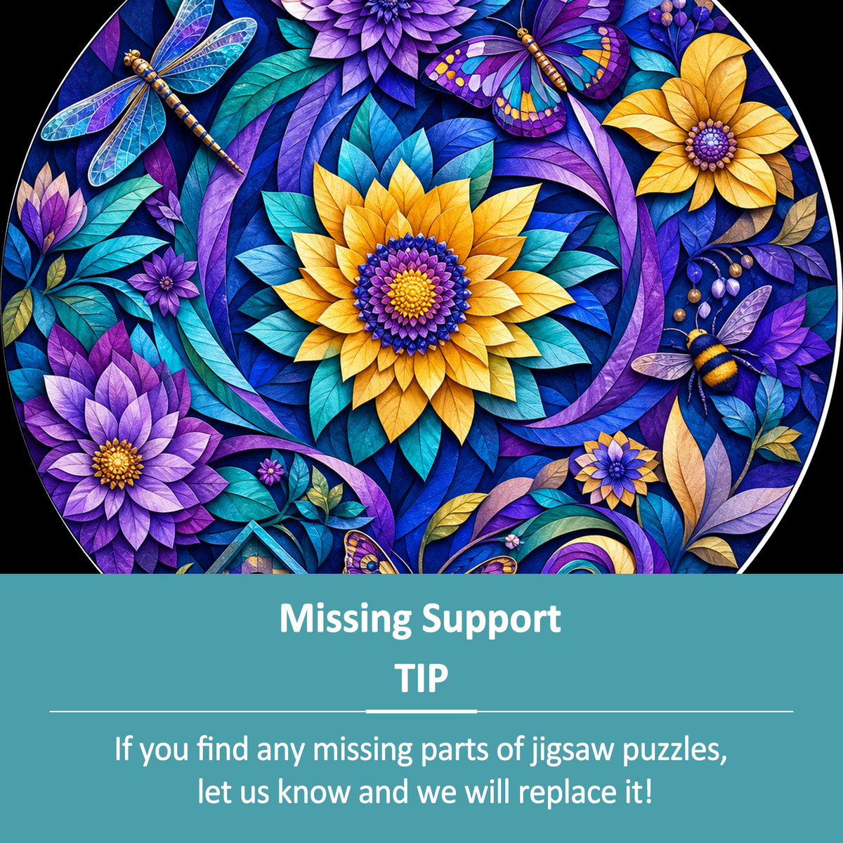 Emerald Paper Garden Symphony Round Puzzle - puzzle product view