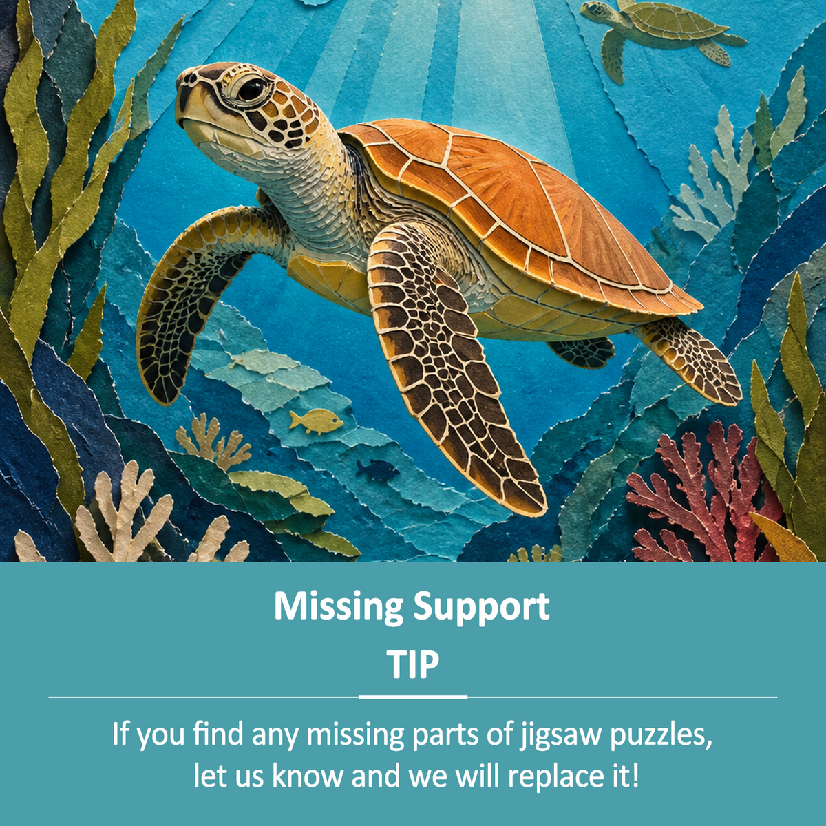 Sunlit Sea Turtles Portrait Puzzle - puzzle product view