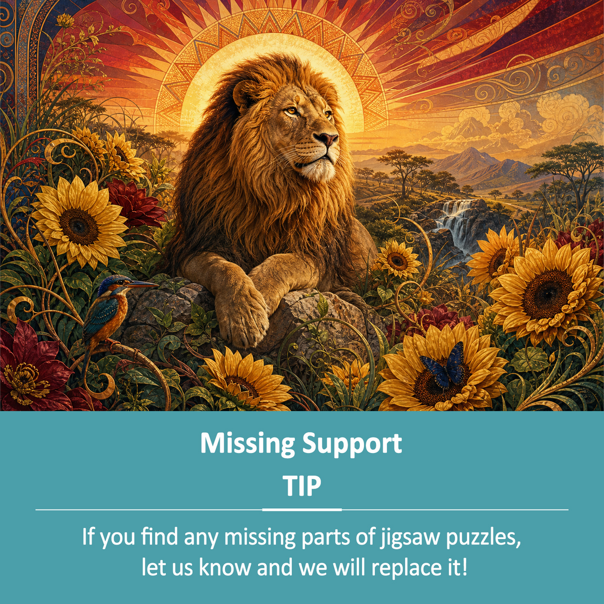 Aurora Lion Sun Garden Landscape Puzzle - puzzle product view