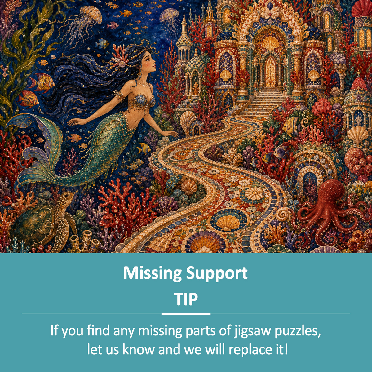 Starlit Mermaid Coral Palace Landscape Puzzle - puzzle product view
