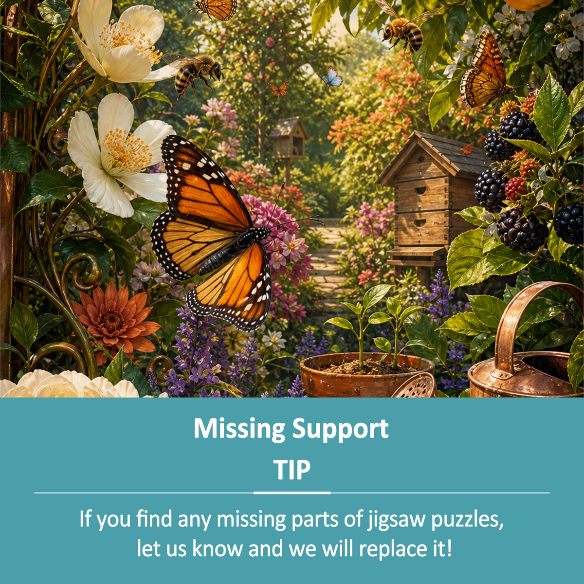 Hidden Garden Pollinator Story Portrait Puzzle - puzzle product view