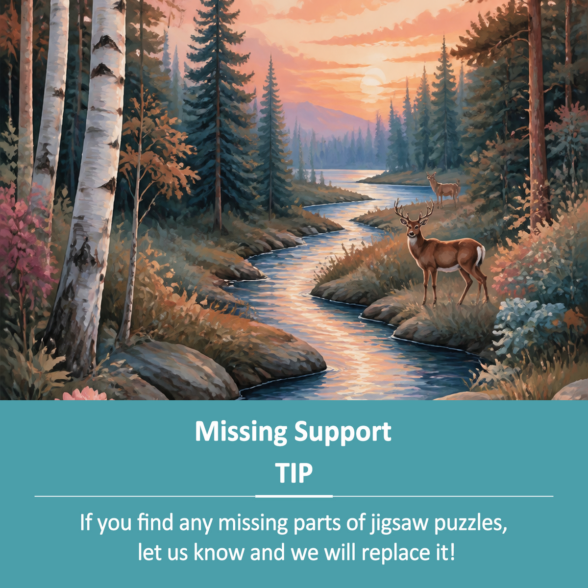 Story Rich Stained Glass Forest Mosaic Portrait Puzzle - puzzle product view
