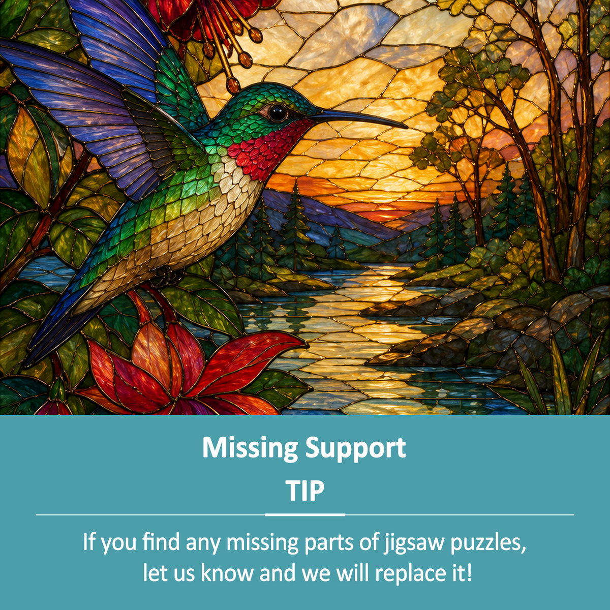 Luminous Hummingbirds Portrait Puzzle - puzzle product view