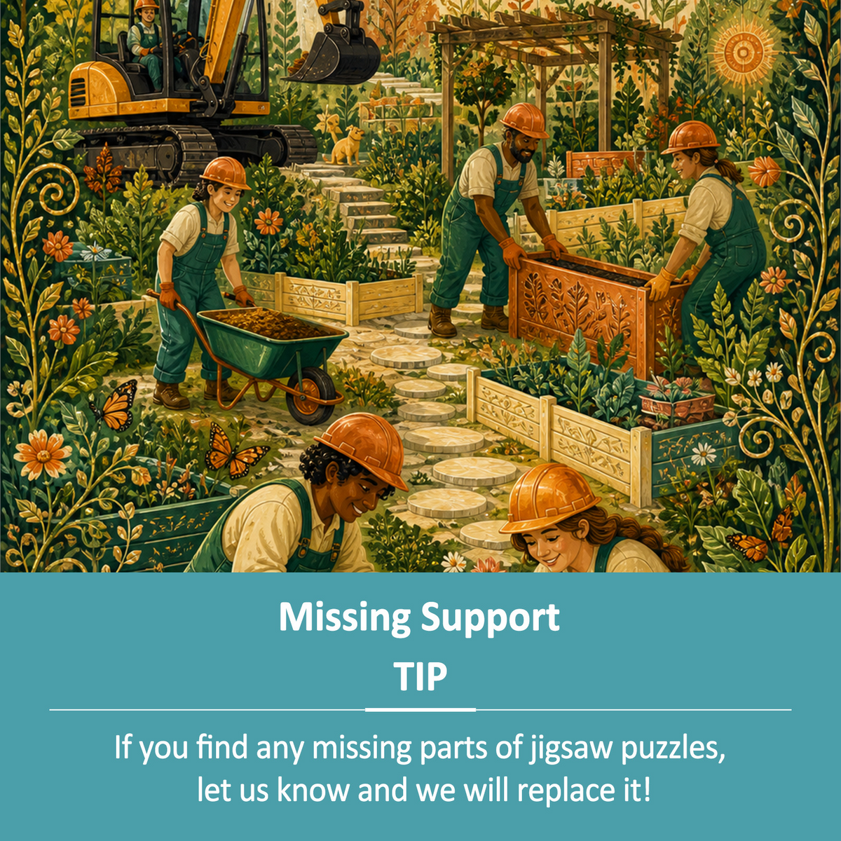 Amber Construction Site Story Portrait Puzzle - puzzle product view